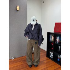 批发园园美衣新款复古细格纹全棉衬衫女气质翻领长袖格子衬衣开衫上衣
