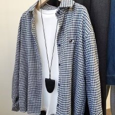 批发小狗刺绣格子长袖衬衫2025秋冬新款韩系<b class='q'>小清新</b>男女休闲百搭上衣