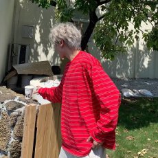 批发ins百搭简约气质潮流新款日系原版条纹布长袖<b class='q'>T</b><b class='q'>恤</b>流行<b class='q'>原宿</b><b class='q'>时尚</b>慵懒