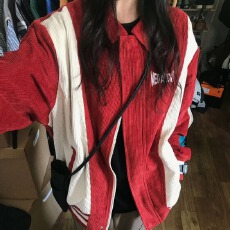 批发<b class='q'>日系</b><b class='q'>复古</b>拼色灯芯绒夹克女2025秋季户外休闲防风潮牌宽松情侣外套