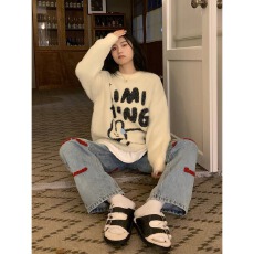 秋冬新款日系甜美慵懒风毛衣女宽松长袖针织衫软糯上衣潮