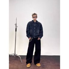 批发新款复古蓝牛仔外套女装长袖宽松<b class='q'>夹克</b>气质百搭小衫2025春季新款