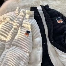 批发2025灯芯绒棉服男款冬季加厚保暖<b class='q'>棉衣</b>外套日系潮牌立领棉袄