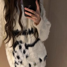 批发秋冬美式复古仿貂毛猫咪圆领套头毛衣男女秋针织衫<b class='q'>外套</b>