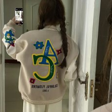 美式复古毛巾绣拼色棒球服男女款秋季潮牌宽松情侣百搭夹克外套