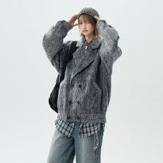 批发长毛水波纹羊毛西服<b class='q'>男</b>士冬季加厚款休闲毛呢子<b class='q'>西装</b>高级感外套<b class='q'>男</b>