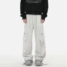 批发卫裤男生春季新款抽绳束脚裤直筒裤宽松运动裤<b class='q'>休闲</b><b class='q'>长裤</b>潮牌高级感