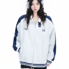 批发日系复古撞色拼接翻领<b class='q'>夹克</b>男款春秋季潮牌宽松学院风情侣<b class='q'>休闲</b>外套