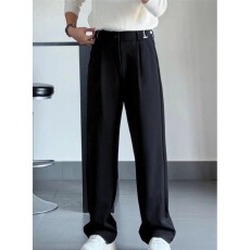 批发轻奢男装大码潮牌男士时尚新款春季休闲裤慵懒感阔腿显瘦西裤潮流