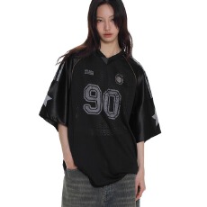 批发美式舒适网面涂鸦star徽章式2026橄榄球球衣宽松短袖<b class='q'>T</b><b class='q'>恤</b>