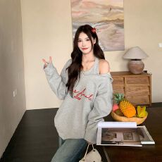 批发两件套 <b class='q'>背心</b>+卫衣 华夫格复合薄款/牛奶丝，加绒/真超 绣花卫衣女