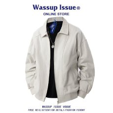 批发翻领外套男士春秋季新款宽松美式复古休闲夹克情侣装上衣服