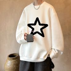 批发高质量 重磅华棉/银狐绒 英文图案潮流印花男女圆领卫衣