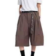 批发日系复古薄款<b class='q'>七分裤</b>阔腿裤<b class='q'>男</b>2026新款夏季直筒宽松<b class='q'>短裤</b>