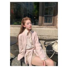 复古圆领麂皮夹克外套女秋季韩系宽松休闲短款上衣