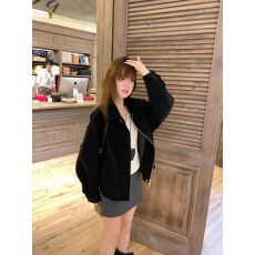 批发美拉德复古麂皮绒<b class='q'>外套</b>女秋季宽松翻领休闲机车<b class='q'>夹克</b>