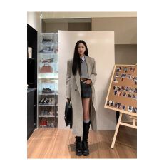 批发呢子大衣外套<b class='q'>女</b>秋冬2025新款中<b class='q'>长款</b>韩系穿搭赫本风高级感毛呢<b class='q'>西装</b>