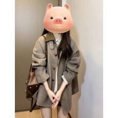 批发气质休闲时尚复古高级感毛呢西装大衣女秋冬季小中长款宽松外套