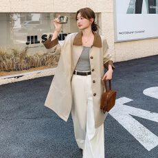 批发2025春秋中长款法式英伦风衣女网红高级感小个子韩系西装<b class='q'>外套</b>潮