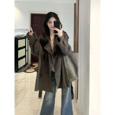 批发小个子巨好看棕色风衣外套女2025秋季新款宽松韩版高级感韩系短款