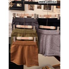 批发深<b class='q'>灰色</b>麻花针织短裤女冬季加厚小个子高腰a字毛线运动热裤<b class='q'>打底裤</b>