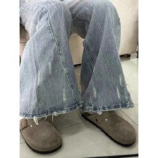 批发韩式外穿炸街高腰阔腿牛仔<b class='q'>裤</b>冬季直筒宽松小个子遮肉<b class='q'>提</b><b class='q'>臀</b>显高牛仔