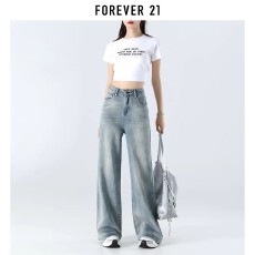 舒适复古蓝休闲阔腿牛仔裤女春季2026潮款高个子显瘦宽松直筒裤子