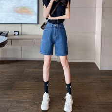 批发韩系<b class='q'>牛仔</b><b class='q'>短裤</b><b class='q'>女</b>高腰A字裤夏季百搭显瘦简约学生宽松阔腿裤热<b class='q'>裤</b>潮