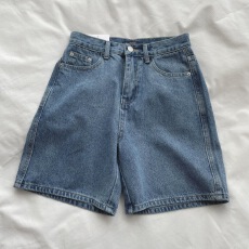 批发大码胖mm通勤<b class='q'>牛仔</b><b class='q'>短裤</b><b class='q'>女</b>2026夏季宽松薄款显瘦a字高腰直筒五分裤