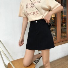 批发高腰<b class='q'>牛仔裙</b>复古遮肉外穿舒适黑灰色百搭牛仔半身裙女<b class='q'>大码</b>胖mm夏季