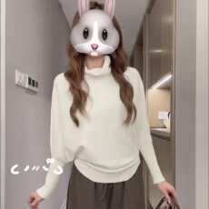 批发原版韩系慵懒风软糯高领蝙蝠袖针织衫25秋冬新款套头毛衣 安迪绒