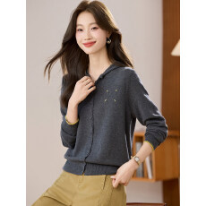 批发连帽叠穿<b class='q'>针织</b>衫女秋冬2025新款休闲长袖<b class='q'>短款</b>上衣薄款毛衣<b class='q'>开衫</b>外套