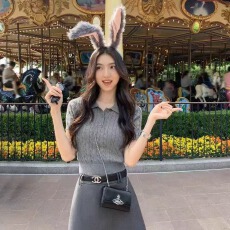 批发复古麻花polo短袖针织衫女夏短款天丝<b class='q'>薄</b>款正肩T恤休闲上衣