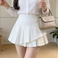 批发实拍<b class='q'>半身</b>裙女2026新款春夏高腰不规则美式辣妹性感a字百褶裙<b class='q'>短裙</b>