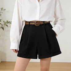 批发实拍工装<b class='q'>短裤</b>女夏季新款宽松显瘦热裤小个子<b class='q'>高腰</b>阔腿休闲西装中裤