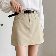 批发实拍工装半身裙女款夏季2026新款高腰显瘦小个子A字辣妹包臀短裙