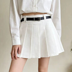 批发实拍高腰牛仔百褶短裙女2026春夏新品学院风a字气质高级半身裙子
