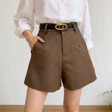 批发实拍灰色西<b class='q'>装</b>短裤女小个子2026新款高级感西裤高腰休闲a字阔腿裤