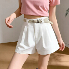 批发实拍白色短裤女春夏季外穿2026新款阔腿显瘦高腰a字宽松<b class='q'>休闲裤</b>子