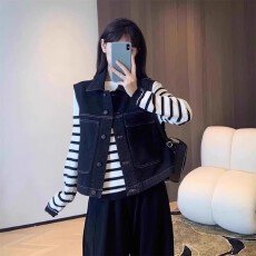 批发<b class='q'>牛仔</b><b class='q'>马甲</b><b class='q'>背心</b>女2025新款夏季高级感洋气减龄短款无袖坎肩<b class='q'>马夹</b>上衣