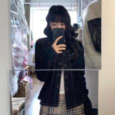 批发复古深蓝色短款牛仔外套女2026年<b class='q'>春秋</b>新款小个子百搭宽松夹克上衣