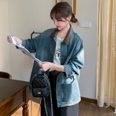 批发2026初<b class='q'>春</b>高级感文艺百搭短款长袖美式复古透气遮肉夹克外套