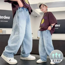 批发<b class='q'>男童</b>夏<b class='q'>季</b>薄款韩版百搭设计款潮流弯刀<b class='q'>牛仔裤</b>休闲裤中大童