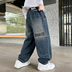 批发<b class='q'>男童</b><b class='q'>牛仔裤</b>春薄款2025新款中大儿童夏装直筒宽松痞帅男孩夏季裤子