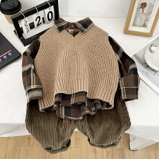 批发男童春装套装2025新款儿童韩版马甲三件套男孩宝宝洋气春季衣服潮