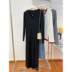 批发实拍包芯纱长袖上衣针织衫女款打底衫女秋冬长款<b class='q'>开衫</b>外套保暖毛衣