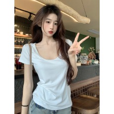 批发实拍<b class='q'>莫代尔</b>260克短袖<b class='q'>t</b><b class='q'>恤</b>2026夏修身正肩圆领纯色韩版女装上衣
