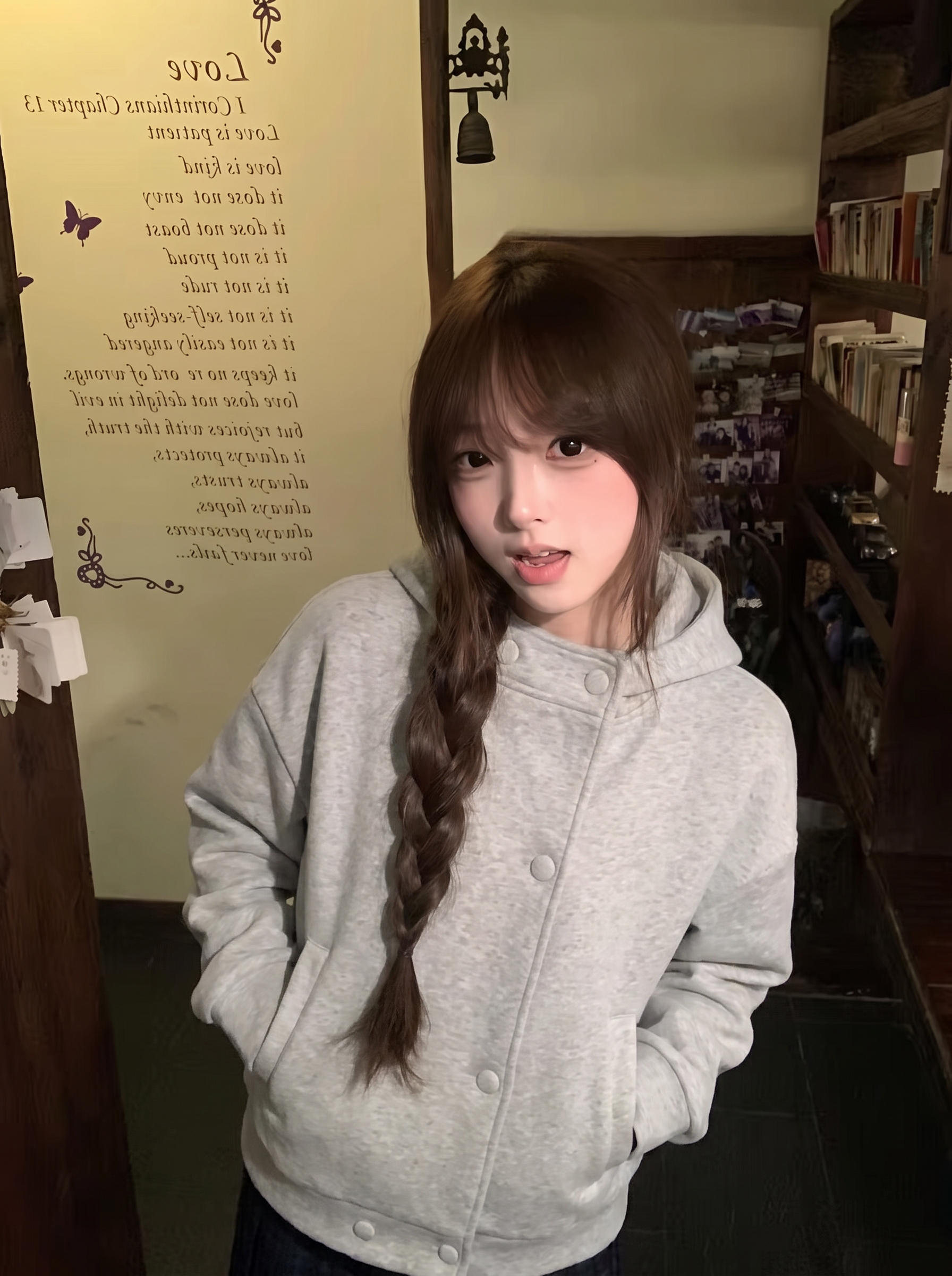 BY33607# 薄款卫衣女装春秋双排扣潮纯色开衫外套宽松连帽韩系上衣  服裝批發女裝批發服飾貨源