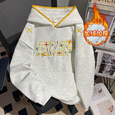 批发实拍纯棉华棉复合真超加绒<b class='q'>卫衣</b>男女秋冬宽松刺绣连帽保暖上衣