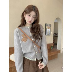 批发灰色针织开衫毛衣女装春装2025年<b class='q'>新款</b>开春<b class='q'>外套</b>内搭春秋外搭上衣潮